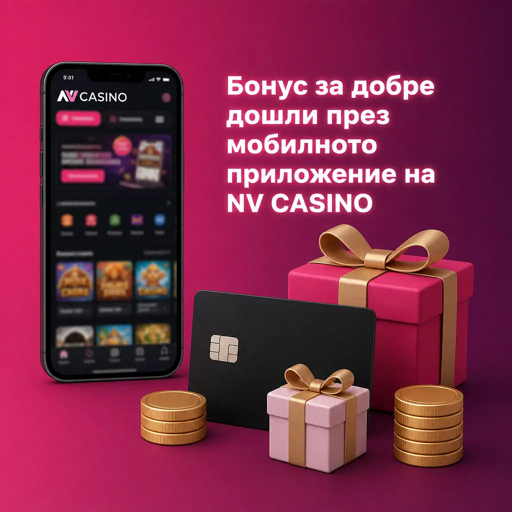 Мобилно приложение на NV CASINO с бонус за добре дошли